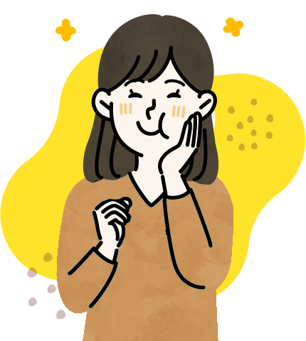 美味しそうに食べる女性イラスト